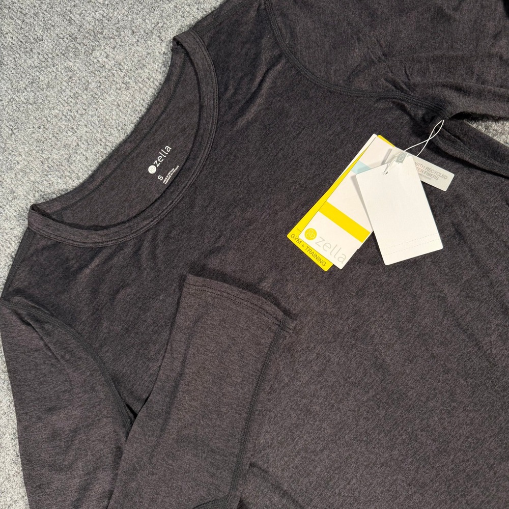 Zella Gym Training Long Sleeve Top Charcoal Gray Heather S 5081295 #4461